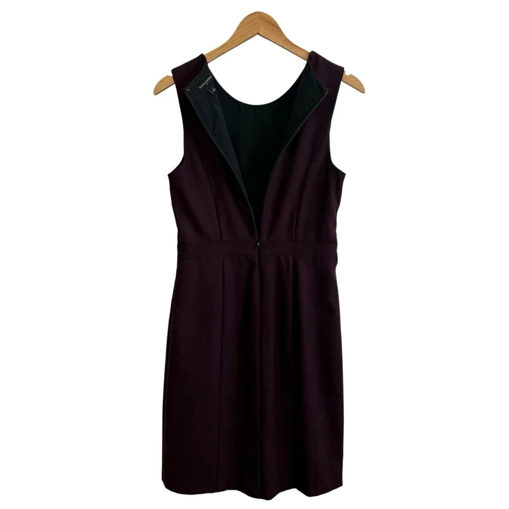 Banana Republic Wool Blend Black Rose‎ Career Dress Back Zip Women Size 6 #431